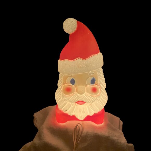 Vintage 1974 Empire Blow Mold 12" Double Sided Tabletop Santa Claus - Picture 1 of 15